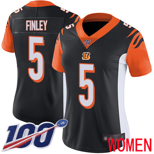 Cincinnati Bengals Limited Black Women Ryan Finley Home Jersey NFL Footballl 5 100th Season Vapor Untouchable